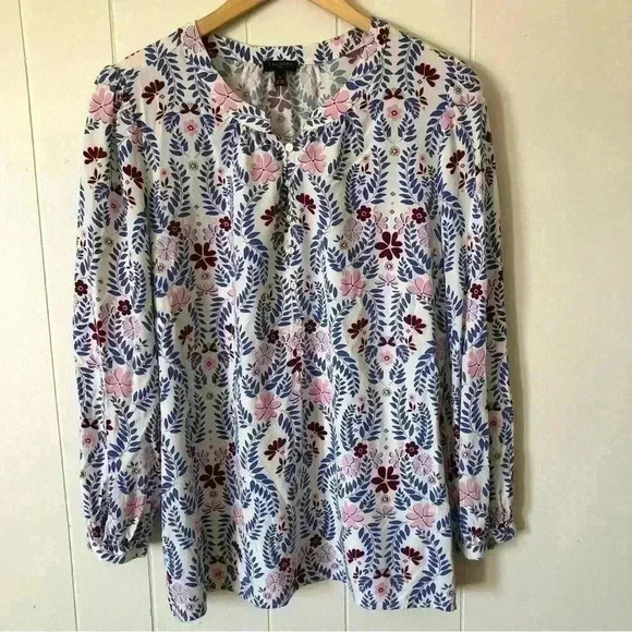 Talbots Floral Printed Rayon Top Blouse Size 1X - Picture 1 of 9